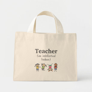 Lehrerin und intellektuelle Badass Inspiration Zit Mini Stoffbeutel
