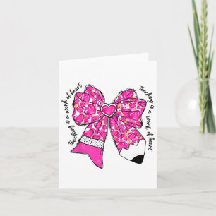 Lehrerin Valentine Coquette Bow Pencil Karte