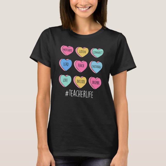 Lehrerin Valentine Cupids Lieblings-Lehrerin Herz T-Shirt (Vorderseite)