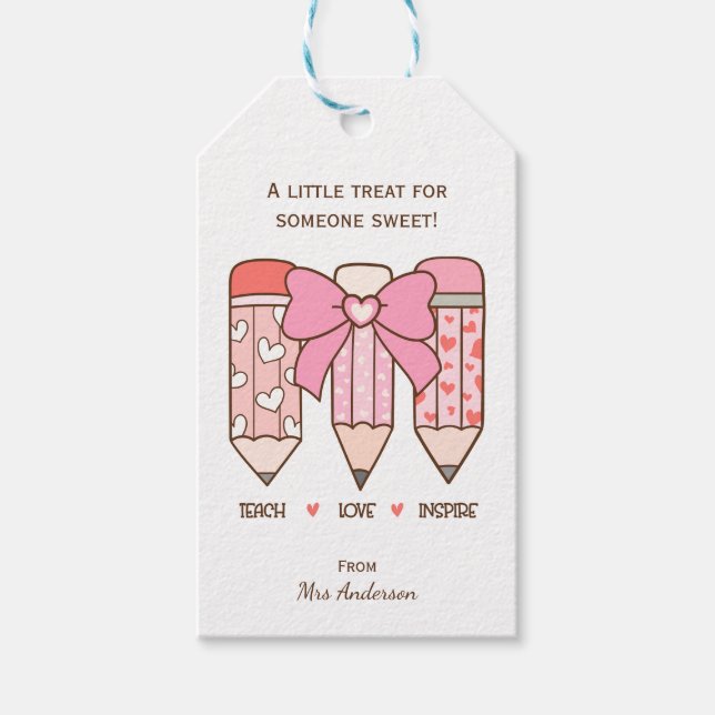Lehrerin Valentine Ein kleines Geschenk für jemand Geschenkanhänger (Vorderseite)