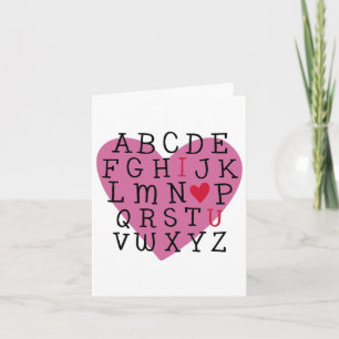 Lehrerin Valentine I Liebe U Alphabet I Liebe Sie  Karte