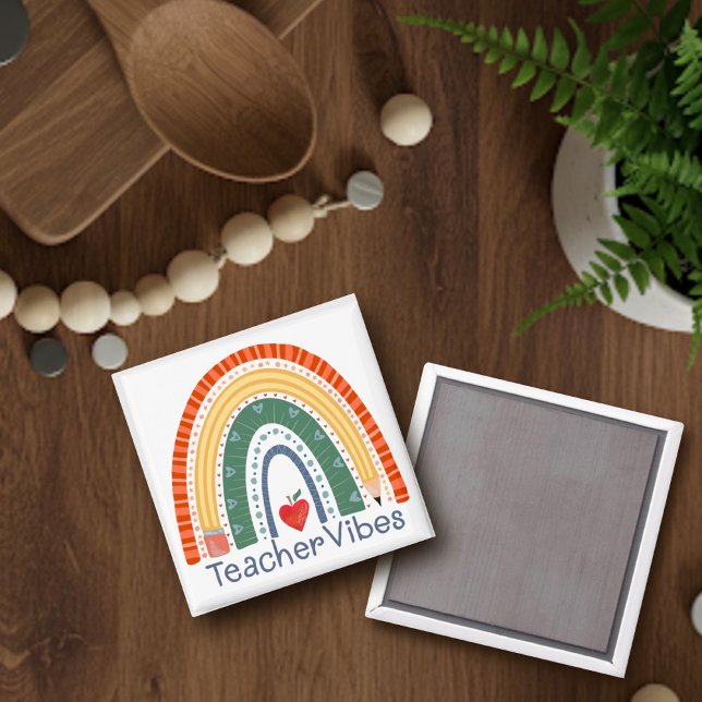 Lehrerin Vibes Fun Rainbow Inspirivity Magnet (Von Creator hochgeladen)