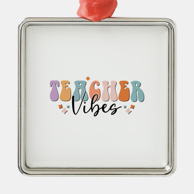 Lehrerin Vibes Ornament Aus Metall (Vorne)