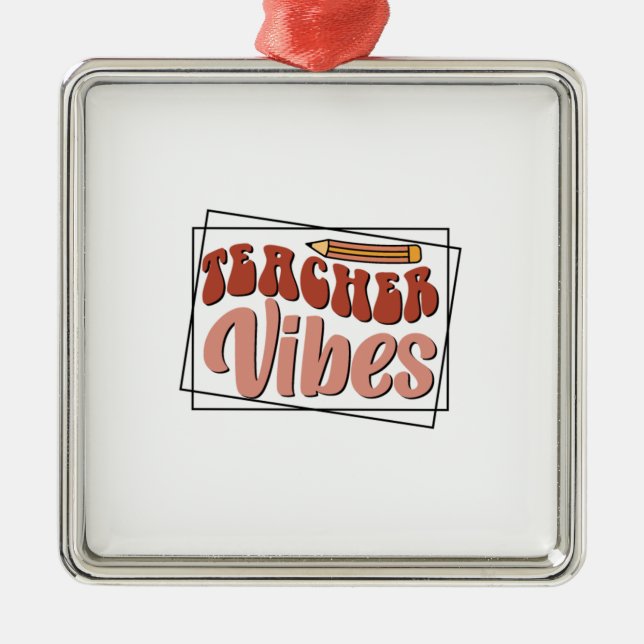 Lehrerin Vibes Ornament Aus Metall (Vorne)