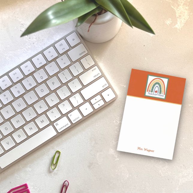 Lehrerin Vibes Rainbow Pencil Custom Post-it Klebezettel (Von Creator hochgeladen)