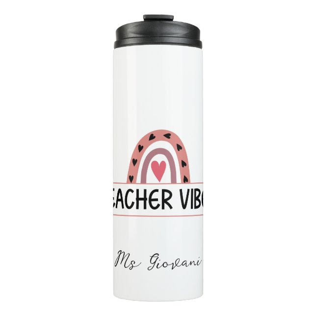 Lehrerin Vibes Thermosbecher (Vorderseite)