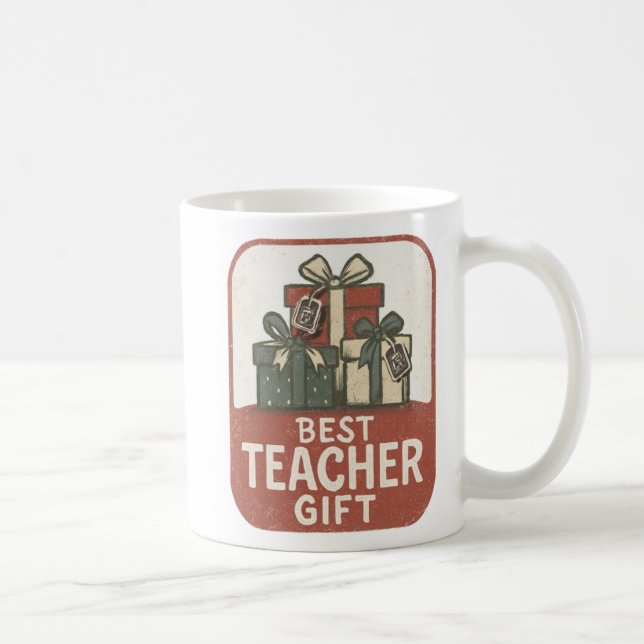 Lehrerin Weihnachten Shirt - Vintage Grunge Gesche Kaffeetasse (Rechts)