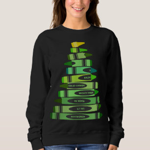 Lehrerin Weihnachtsgeschenk Crayon Tree Sweatshirt