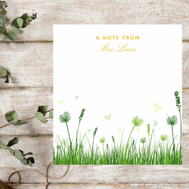 Lehrerin Wertschätzung Boho Floral Notizblock (Von Creator hochgeladen)