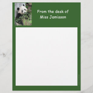 Lehrerin Wertschätzung Briefkopf Panda von der Inf