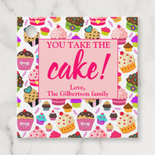 Lehrerin Wertschätzung Cupcake Sie nehmen den Kuch Geschenkanhänger
