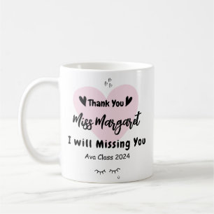 Lehrerin Wertschätzung Danke Schule Custom Kaffeetasse