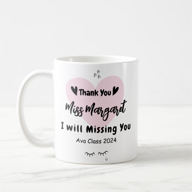 Lehrerin Wertschätzung Danke Schule Custom Kaffeetasse (Links)