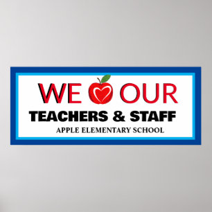 Lehrerin Wertschätzung Woche Farbiger roter Apfel Poster