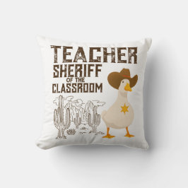 Lehrerin zurück zur Schule Cowboy Retro Goose Funn Kissen