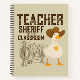 Lehrerin zurück zur Schule Cowboy Retro Goose Funn Notizbuch