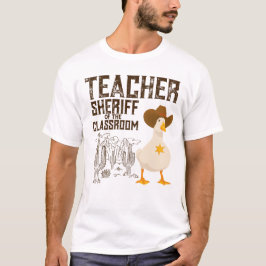 Lehrerin zurück zur Schule Cowboy Retro Goose Funn T-Shirt