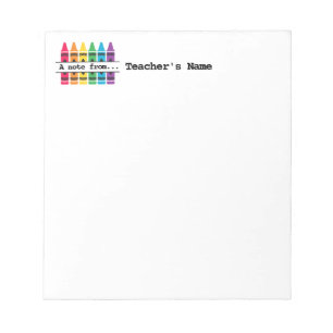 LehrerInnen - "Bunte Crayons" - angepasstes Notepa Notizblock