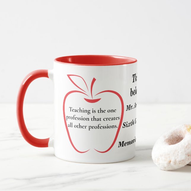 LehrerInnen individuell anpassbar Tasse (Mit Donut)