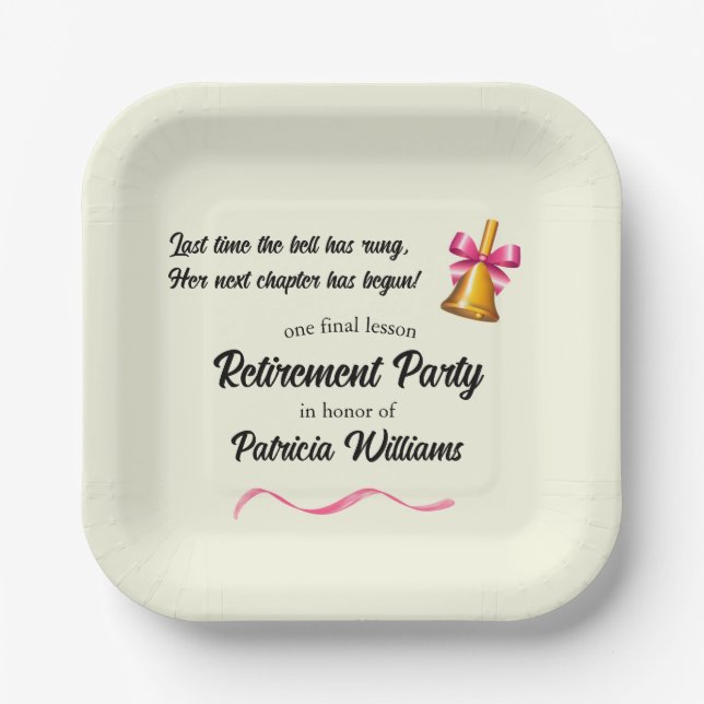 LehrerInnen Party für das klassische Schulalter Pappteller (Vorderseite)