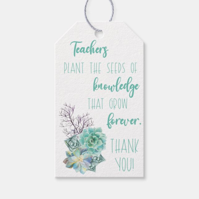 LehrerInnen Pflanze der Samen des Wissens Geschenkanhänger (Vorderseite)
