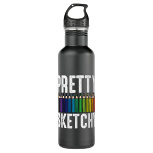 Lehrerjob Hübsch skizzenhafte Farbstifte Cool Schm Edelstahlflasche