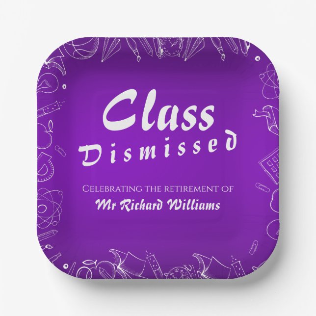 Lehrerklasse für Altersvorsorge entlassenes Party Pappteller (Vorderseite)
