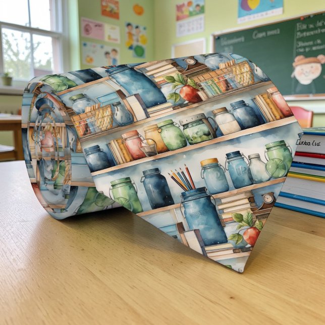 Lehrerkrawatte mit Schul-Kunst-Muster Krawatte (Von Creator hochgeladen)