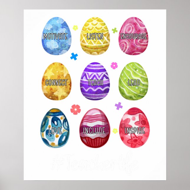 Lehrerleben Eier, Retro, Vintage Poster (Vorne)