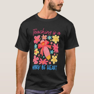 Lehrerleben Kokette Bogen Bleistift Unterrichten I T-Shirt