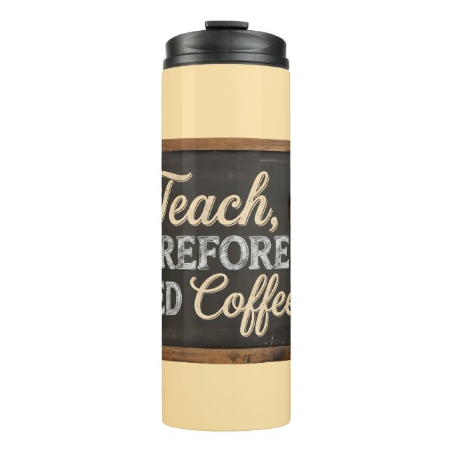 Lehrerleben Tafel Kaffee Thermosbecher (Vorderseite)