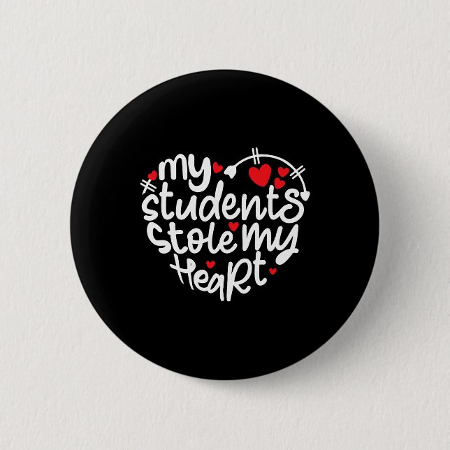Lehrerleben Valentinstag 2024 Meine Schüler Stol Button (Vorderseite)