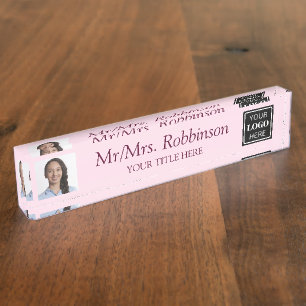 Lehrerlogos für Fotos in der Schule Moderne Namensplakette