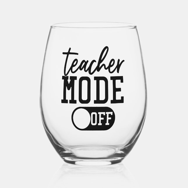 Lehrermodus AUS Weinglas Ohne Stiel (Vorderseite)