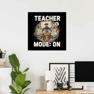 Lehrermodus: EIN – Lustiges Eulen-Lehrer-Design Poster