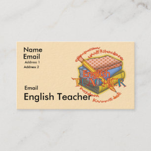 Lehrermotto für Englischlehrer Visitenkarte
