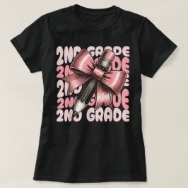Lehrerpencil-Coquette-Schleife 2. Klasse T-Shirt