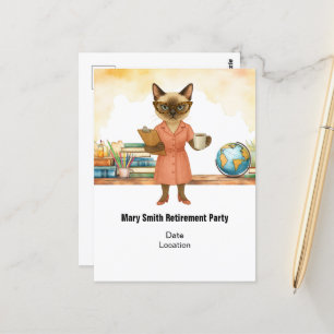 Lehrerrente 2025 für Katzenliebhaber Postkarte