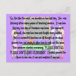 Lehrerruhestand "Don't Go" Geschenke der Geschicht Postkarte