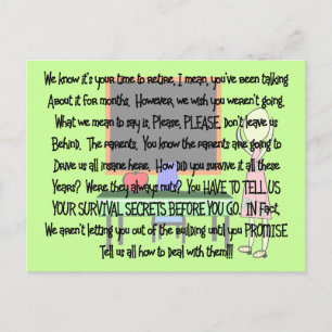 Lehrerruhestand "Insane Elents" Geschichtengeschen Postkarte