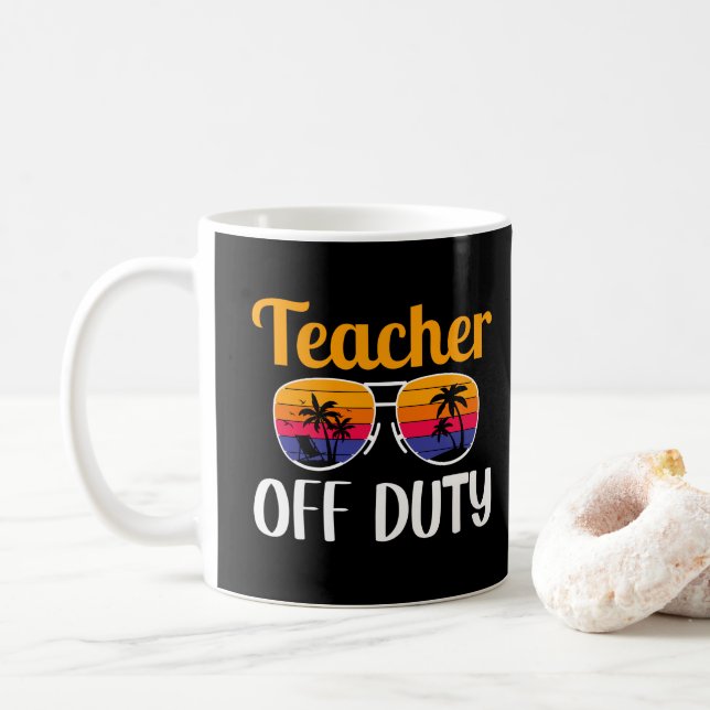 Lehrerruhestand, Sonnenbrille, Pflicht, Geschenk Kaffeetasse (Mit Donut)