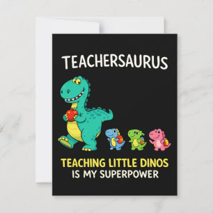 Lehrersaurus-Lehrerhumor mit kleinen Dinosauriern Einladung