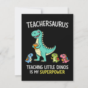 Lehrersaurus-Lehrerhumor mit kleinen Dinosauriern Einladung