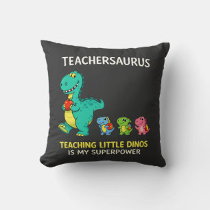 Lehrersaurus-Lehrerhumor mit kleinen Dinosauriern Kissen