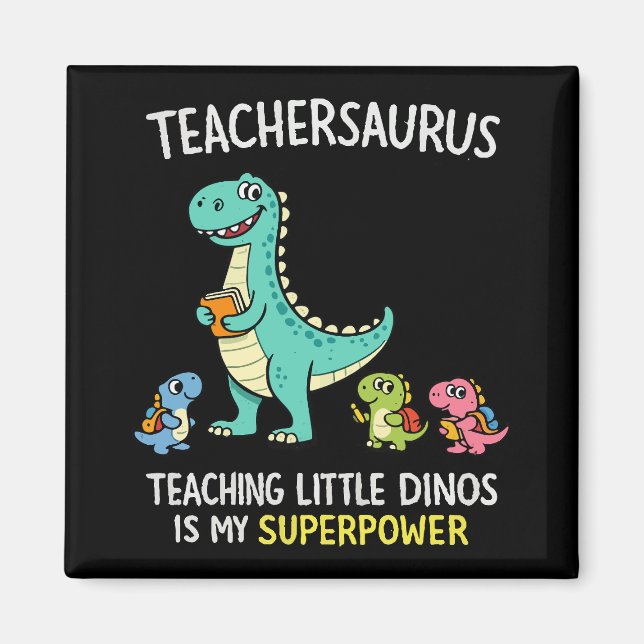 Lehrersaurus-Lehrerhumor mit kleinen Dinosauriern Magnet (Vorne)