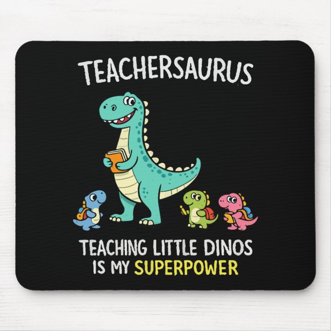Lehrersaurus-Lehrerhumor mit kleinen Dinosauriern Mousepad (Vorne)