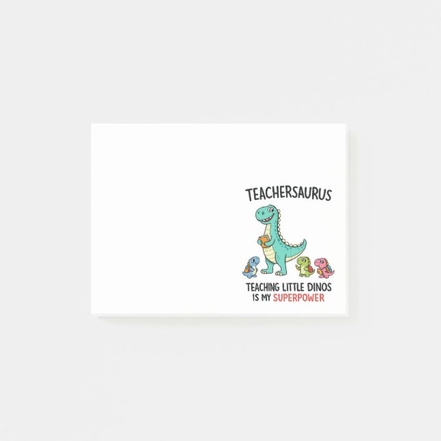 Lehrersaurus-Lehrerhumor mit kleinen Dinosauriern Post-it Klebezettel (Vorderseite)