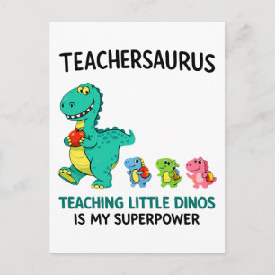 Lehrersaurus-Lehrerhumor mit kleinen Dinosauriern Postkarte