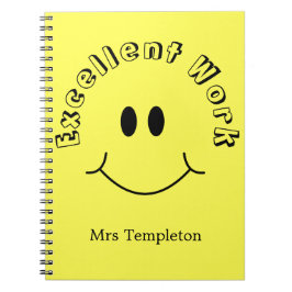 Lehrerschule lächelt Gesicht gelb Notizblock