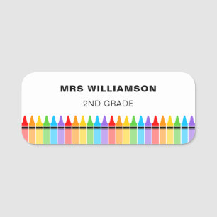 Lehrerschule Mitarbeiter Crayons Namensschild